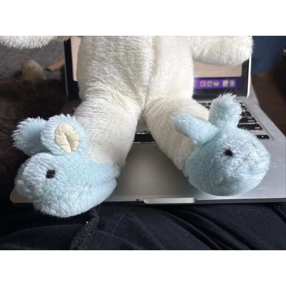 VINTAGE GUND White With BlueTEDDY TWO SHOES PLUSH BEAR 15